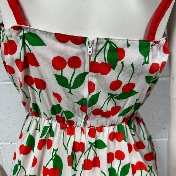 Womens Vintage 70s 80s Jenni Cherry Print Sun Dress Size Small - Picture 8 of 11